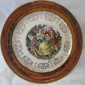 Vintage Souvenir Plate Malden Massachusetts / Sabin Crest-O-Select 22 K Gold